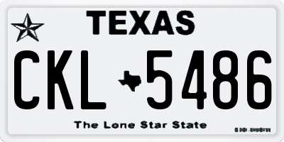 TX license plate CKL5486
