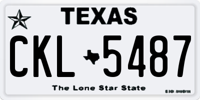 TX license plate CKL5487