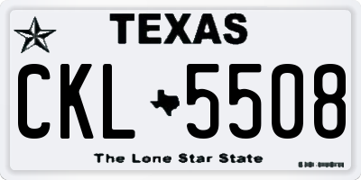 TX license plate CKL5508