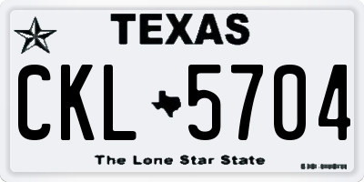 TX license plate CKL5704