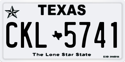 TX license plate CKL5741