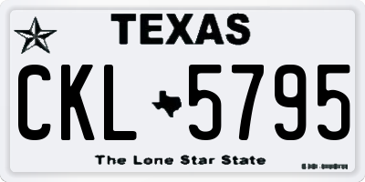 TX license plate CKL5795