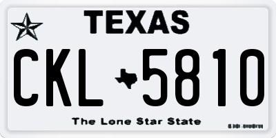 TX license plate CKL5810
