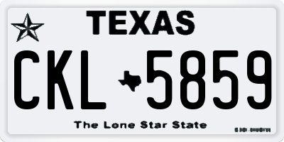 TX license plate CKL5859