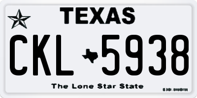 TX license plate CKL5938
