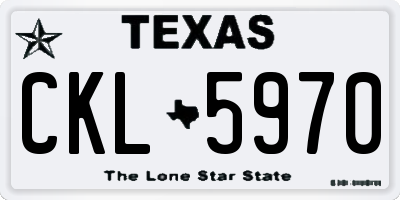 TX license plate CKL5970