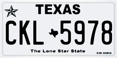 TX license plate CKL5978