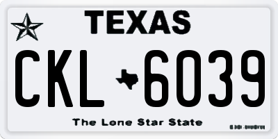 TX license plate CKL6039