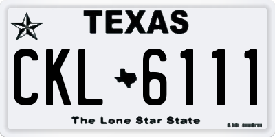TX license plate CKL6111