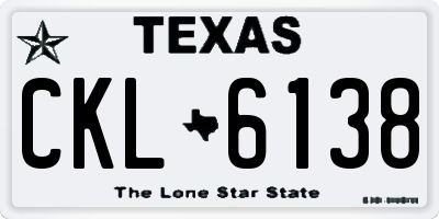 TX license plate CKL6138
