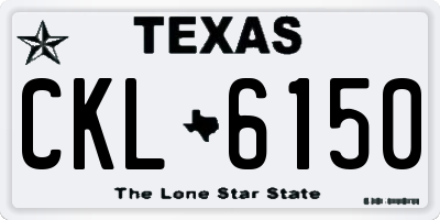 TX license plate CKL6150