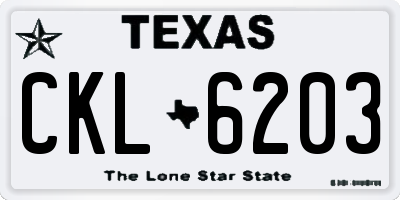 TX license plate CKL6203