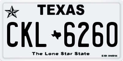 TX license plate CKL6260