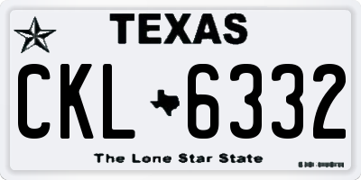 TX license plate CKL6332