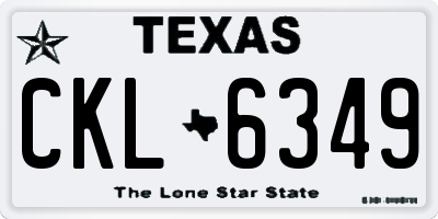 TX license plate CKL6349