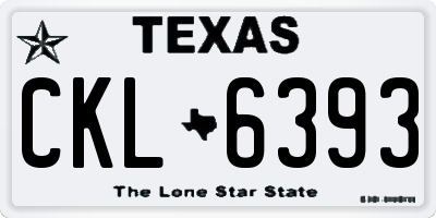 TX license plate CKL6393
