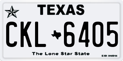 TX license plate CKL6405