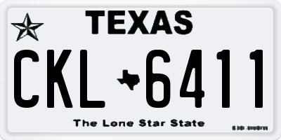 TX license plate CKL6411