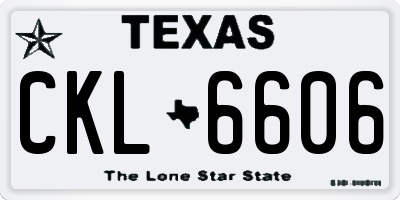 TX license plate CKL6606