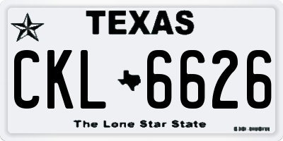 TX license plate CKL6626