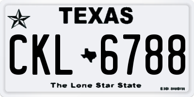 TX license plate CKL6788