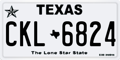 TX license plate CKL6824