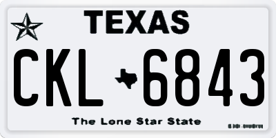 TX license plate CKL6843