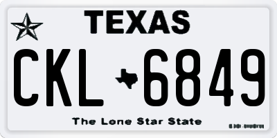 TX license plate CKL6849