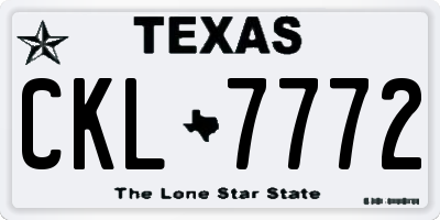 TX license plate CKL7772