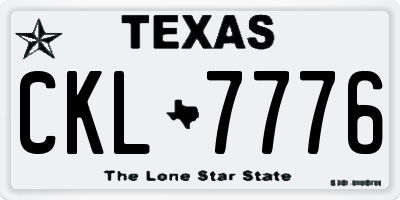 TX license plate CKL7776