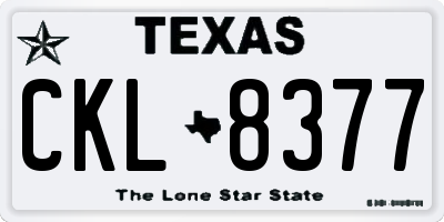 TX license plate CKL8377