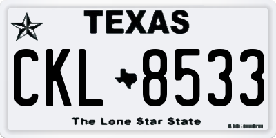 TX license plate CKL8533