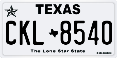 TX license plate CKL8540