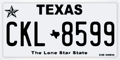TX license plate CKL8599
