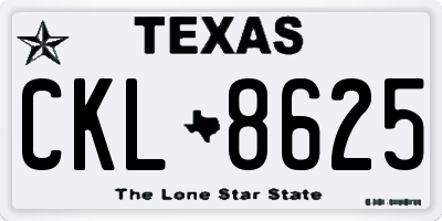 TX license plate CKL8625