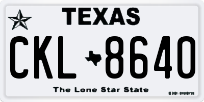 TX license plate CKL8640