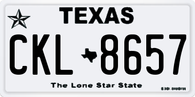 TX license plate CKL8657