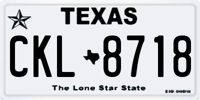TX license plate CKL8718