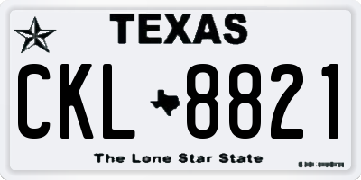 TX license plate CKL8821