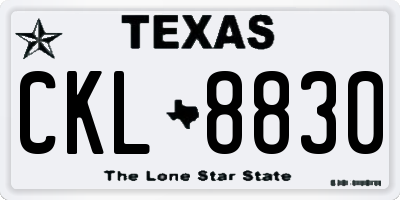 TX license plate CKL8830