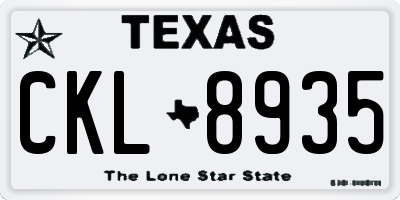 TX license plate CKL8935