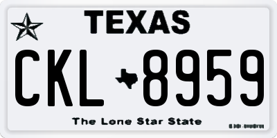 TX license plate CKL8959