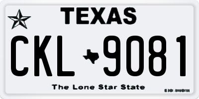 TX license plate CKL9081