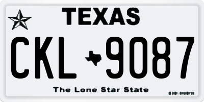 TX license plate CKL9087