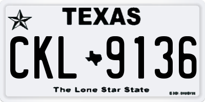 TX license plate CKL9136