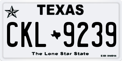 TX license plate CKL9239