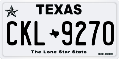 TX license plate CKL9270
