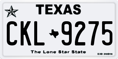 TX license plate CKL9275