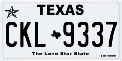 TX license plate CKL9337