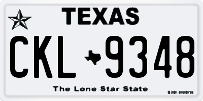 TX license plate CKL9348